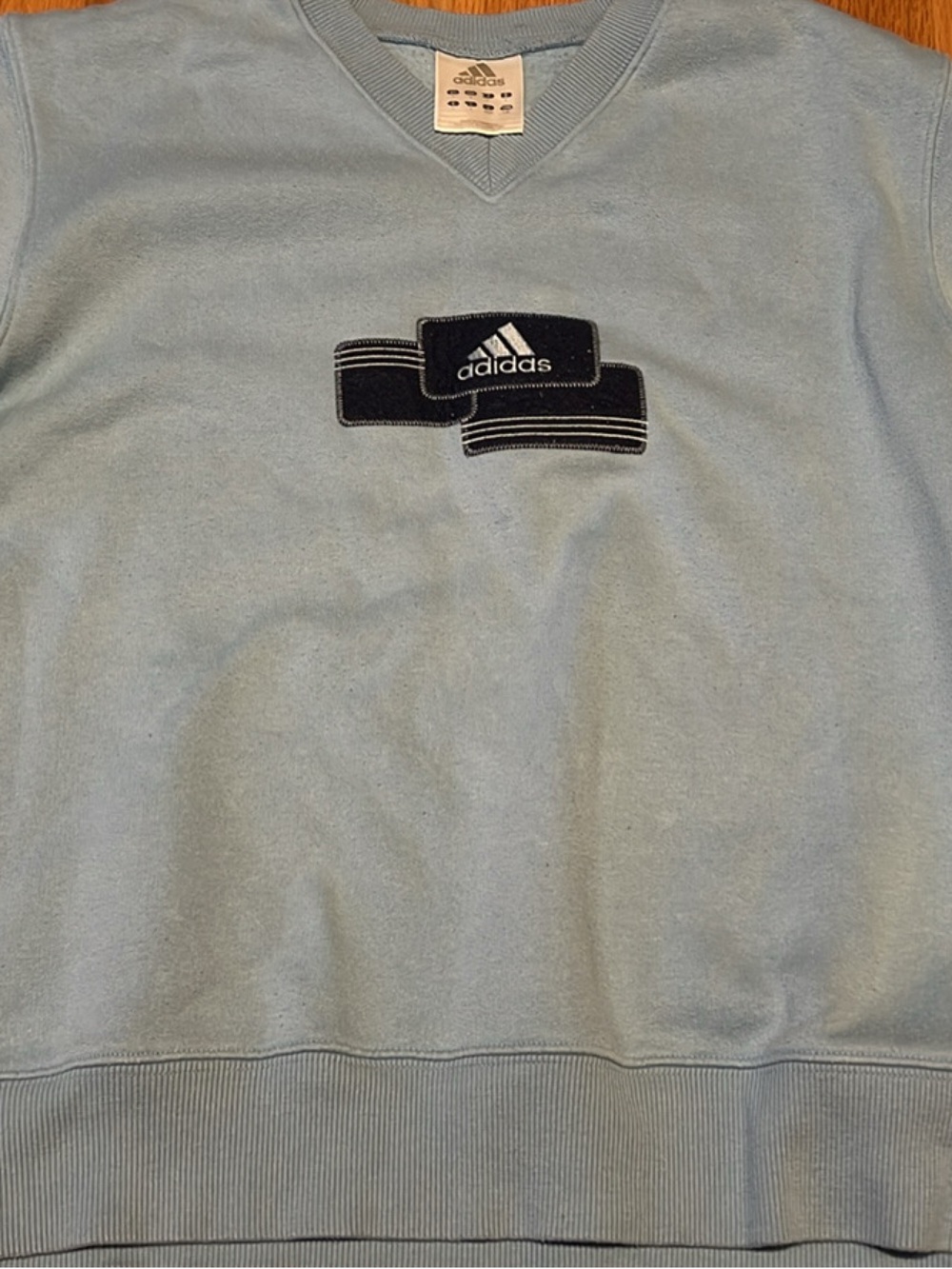 Vintage adidas Sky Blue Crewneck Sweatshirt Womens large